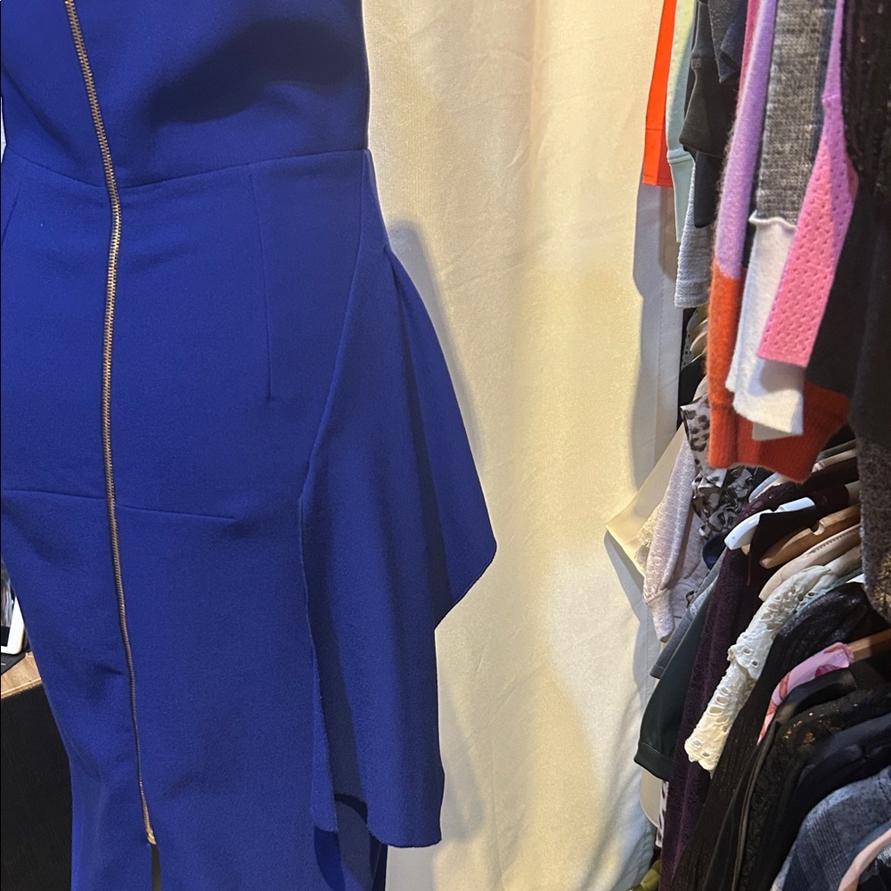 Roland Mouret Royal Blue Asymmetrical Dress - Picture 3 of 16
